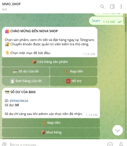 BOT BÁN HÀNG TELE