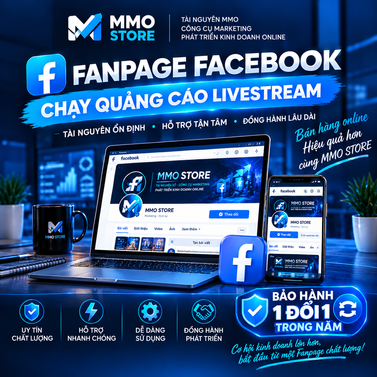 Fanpage Facebook Chạy Được Quảng Cáo Livestream | MMO STORE