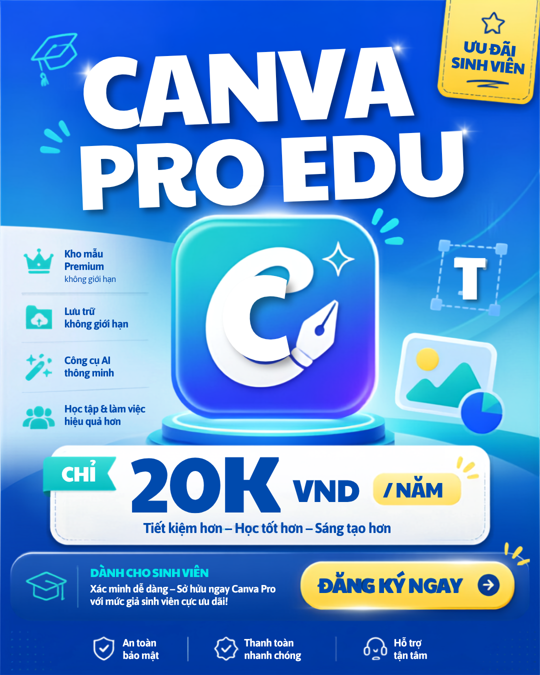 Canva pro 1 năm gói Edu