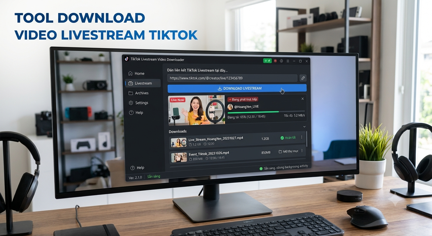 Tool tải video livestream - Tự động chuyển đuôi Mp4