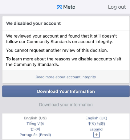 Dịch Vụ Mở Khoá Facebook Dạng FAQ 583 - 811 - Vi Phạm Bản Quyền, 282 treo