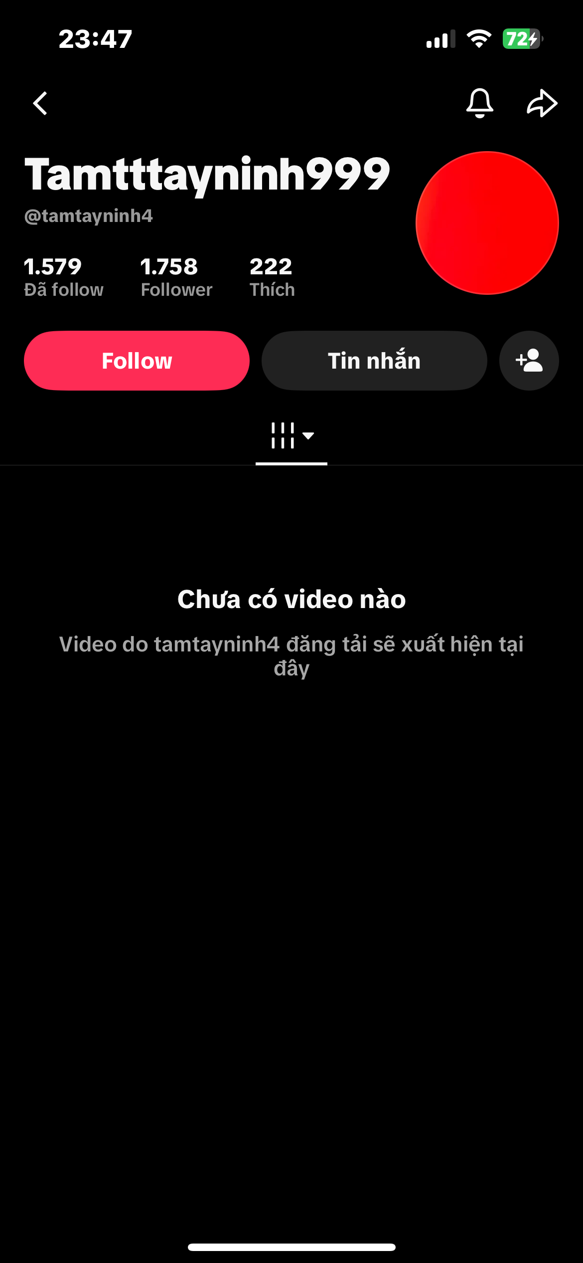 tài khoản tiktok 1k fl live studio không giỏ hàng