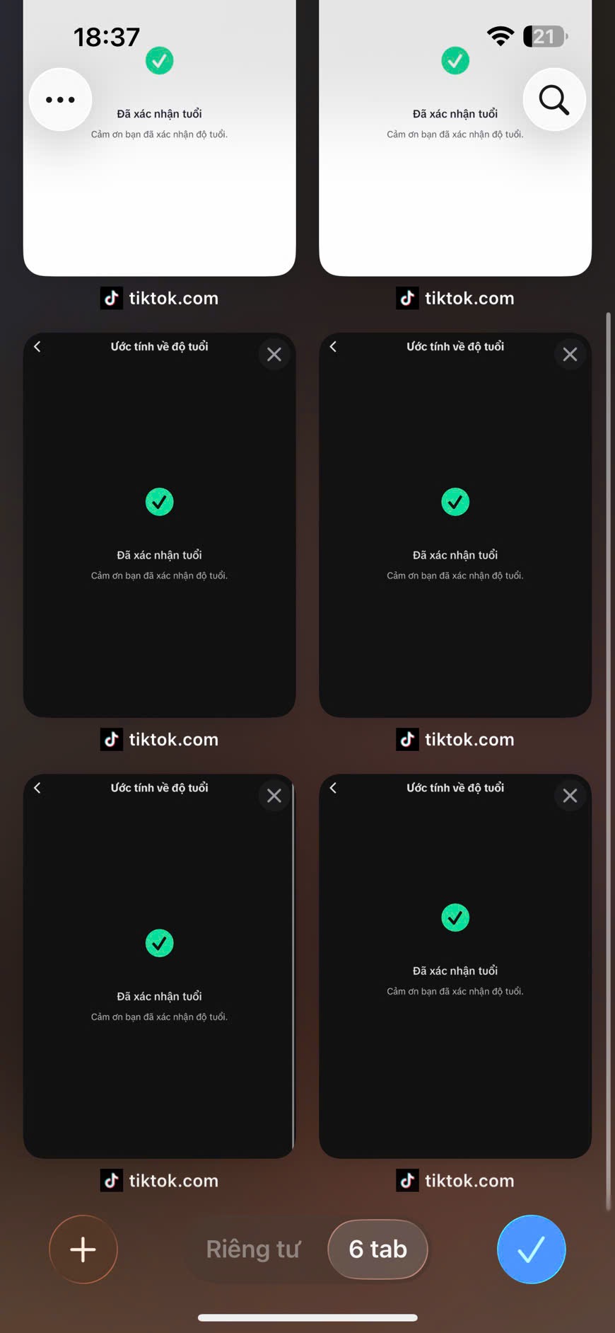 xác minh độ tuổi tiktok