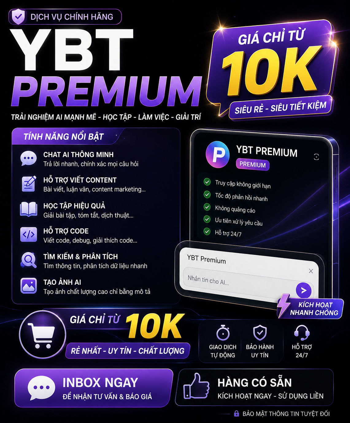 ( Giải pháp) Youtube Premium chính chủ gói Việt Nam 30 DAY - 1 NĂM BẢO HÀNH FULL
