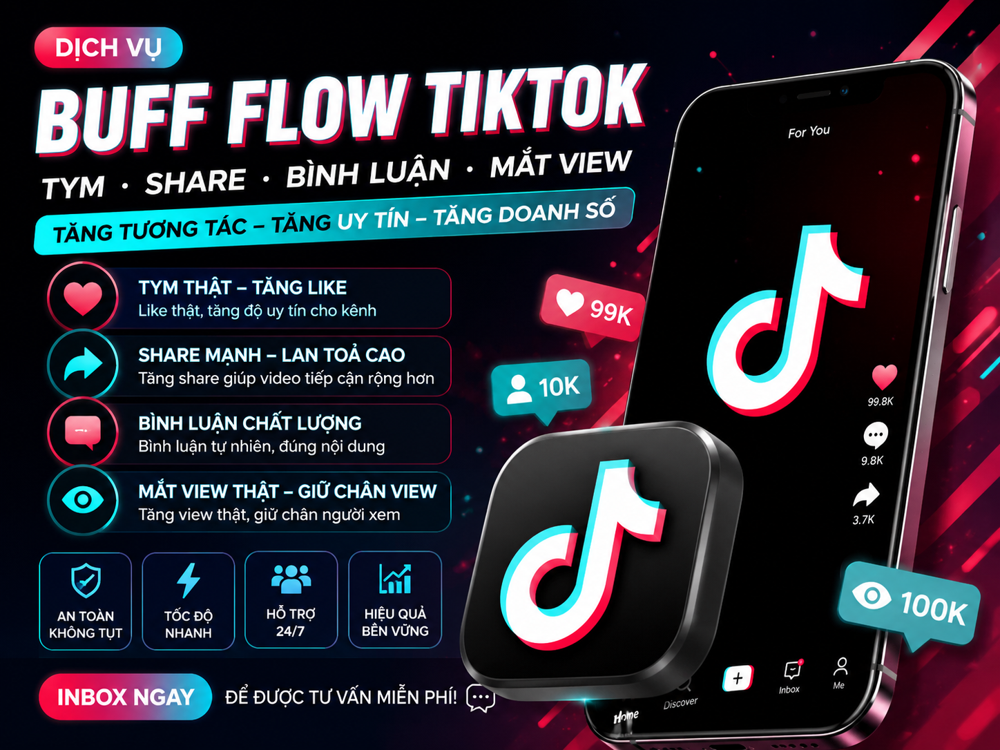 Buff follow tiktok , comment , cmt , mắt live , view , yêu thích .